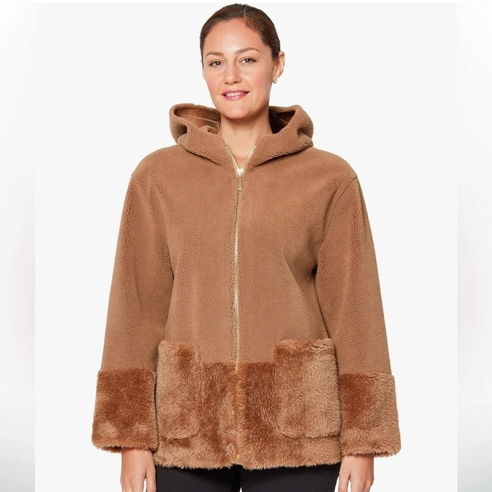 NWT Koolaburra by UGG Long-Sleeve Hooded Outerwear Fleece Jacket Size XL - Picture 2 of 8